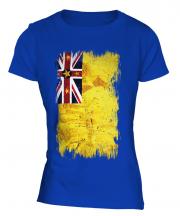 Niue Grunge Flag Ladies T-Shirt
