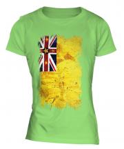 Niue Grunge Flag Ladies T-Shirt