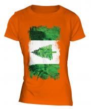 Norfolk Island Grunge Flag Ladies T-Shirt