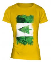 Norfolk Island Grunge Flag Ladies T-Shirt