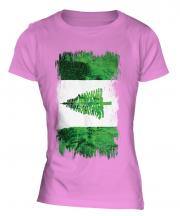 Norfolk Island Grunge Flag Ladies T-Shirt