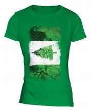Norfolk Island Grunge Flag Ladies T-Shirt