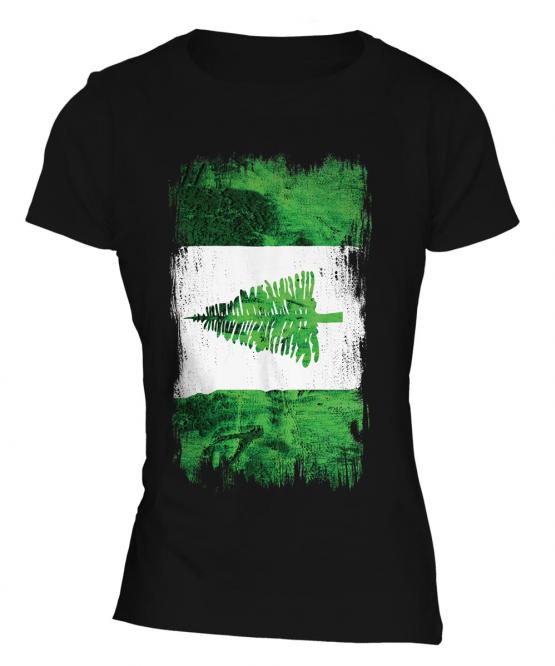 Norfolk Island Grunge Flag Ladies T-Shirt