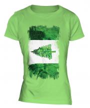 Norfolk Island Grunge Flag Ladies T-Shirt