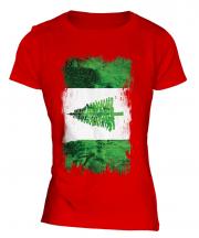 Norfolk Island Grunge Flag Ladies T-Shirt