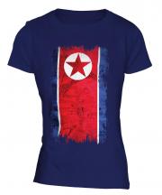 North Korea Grunge Flag Ladies T-Shirt