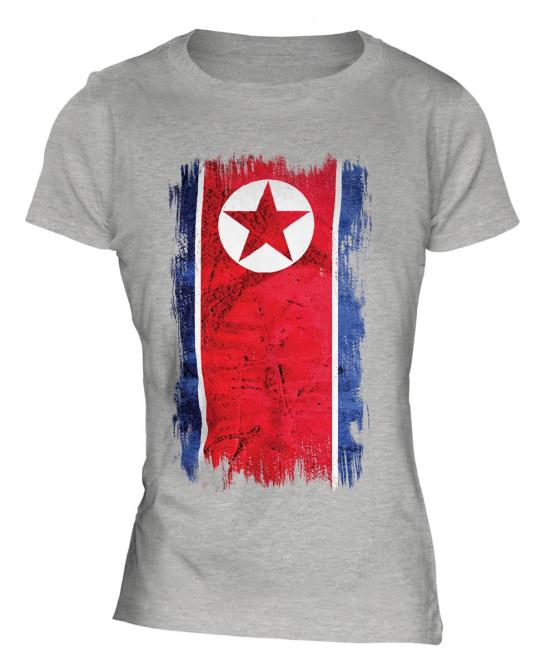 North Korea Grunge Flag Ladies T-Shirt