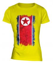 North Korea Grunge Flag Ladies T-Shirt