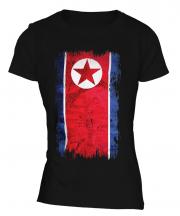 North Korea Grunge Flag Ladies T-Shirt