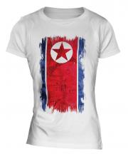 North Korea Grunge Flag Ladies T-Shirt