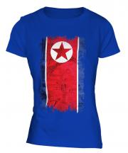 North Korea Grunge Flag Ladies T-Shirt