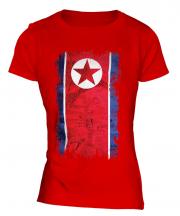 North Korea Grunge Flag Ladies T-Shirt