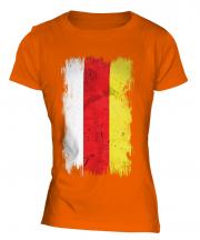 North Ossetia Grunge Flag Ladies T-Shirt