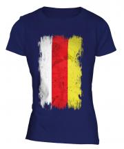 North Ossetia Grunge Flag Ladies T-Shirt