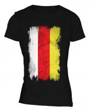 North Ossetia Grunge Flag Ladies T-Shirt