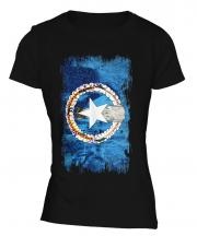 Northern Mariana Islands Grunge Flag Ladies T-Shirt