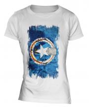 Northern Mariana Islands Grunge Flag Ladies T-Shirt