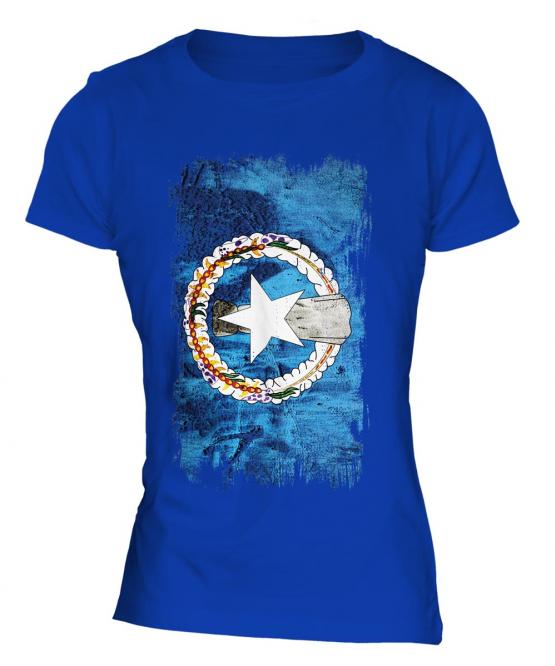 Northern Mariana Islands Grunge Flag Ladies T-Shirt