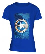 Northern Mariana Islands Grunge Flag Ladies T-Shirt