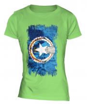 Northern Mariana Islands Grunge Flag Ladies T-Shirt