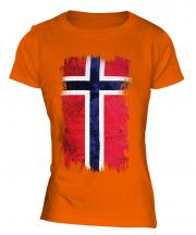 Norway Grunge Flag Ladies T-Shirt