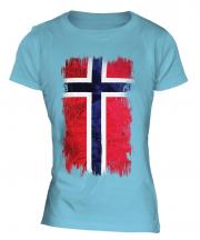 Norway Grunge Flag Ladies T-Shirt