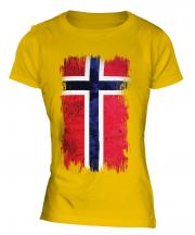 Norway Grunge Flag Ladies T-Shirt