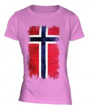 Norway Grunge Flag Ladies T-Shirt