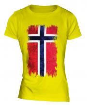 Norway Grunge Flag Ladies T-Shirt