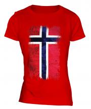 Norway Grunge Flag Ladies T-Shirt