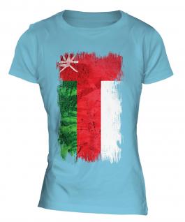 Oman Grunge Flag Ladies T-Shirt