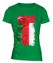 Oman Grunge Flag Ladies T-Shirt