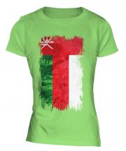 Oman Grunge Flag Ladies T-Shirt