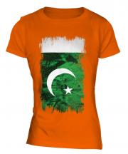 Pakistan Grunge Flag Ladies T-Shirt