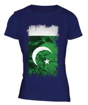 Pakistan Grunge Flag Ladies T-Shirt