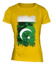 Pakistan Grunge Flag Ladies T-Shirt