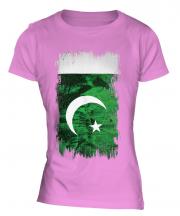 Pakistan Grunge Flag Ladies T-Shirt