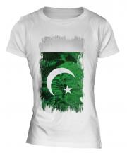 Pakistan Grunge Flag Ladies T-Shirt