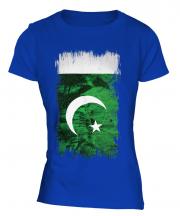 Pakistan Grunge Flag Ladies T-Shirt