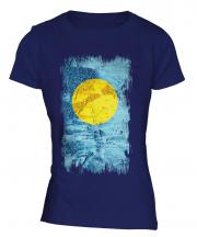 Palau Grunge Flag Ladies T-Shirt