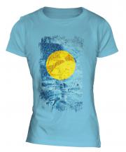 Palau Grunge Flag Ladies T-Shirt