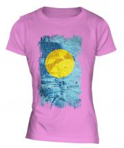 Palau Grunge Flag Ladies T-Shirt