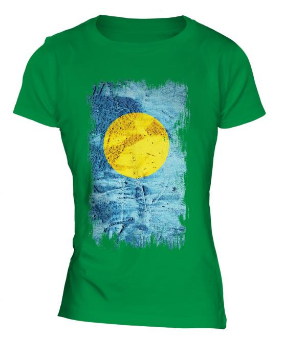 Palau Grunge Flag Ladies T-Shirt