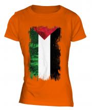 Palestine Grunge Flag Ladies T-Shirt
