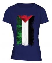 Palestine Grunge Flag Ladies T-Shirt