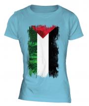 Palestine Grunge Flag Ladies T-Shirt