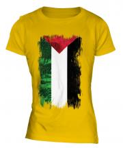 Palestine Grunge Flag Ladies T-Shirt