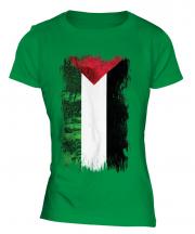 Palestine Grunge Flag Ladies T-Shirt