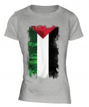 Palestine Grunge Flag Ladies T-Shirt
