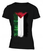 Palestine Grunge Flag Ladies T-Shirt
